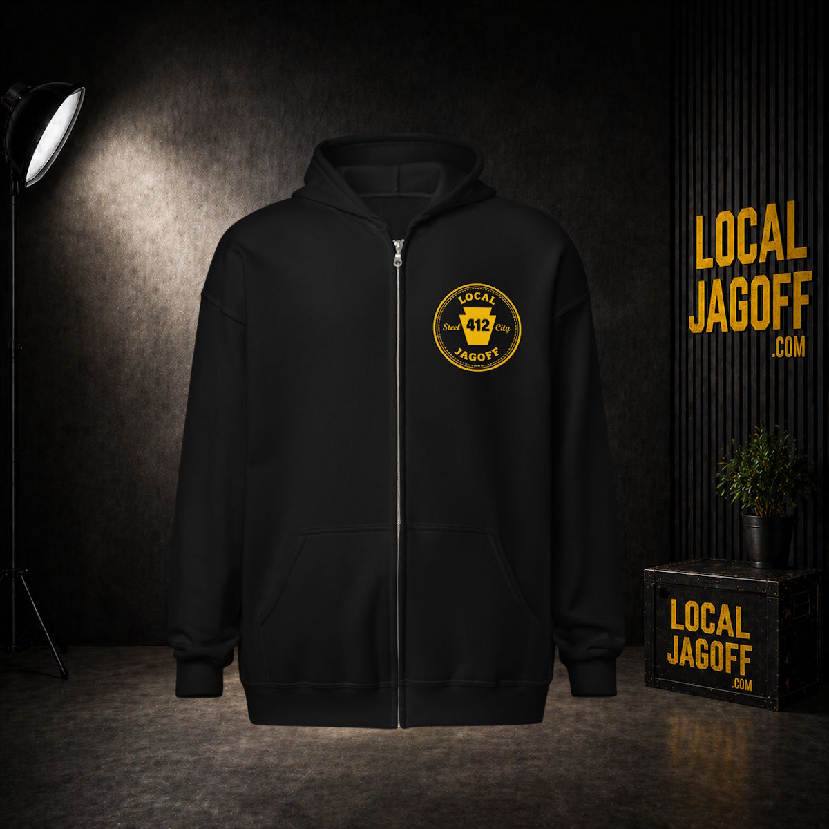 Black Local Jagoff zip hoodie